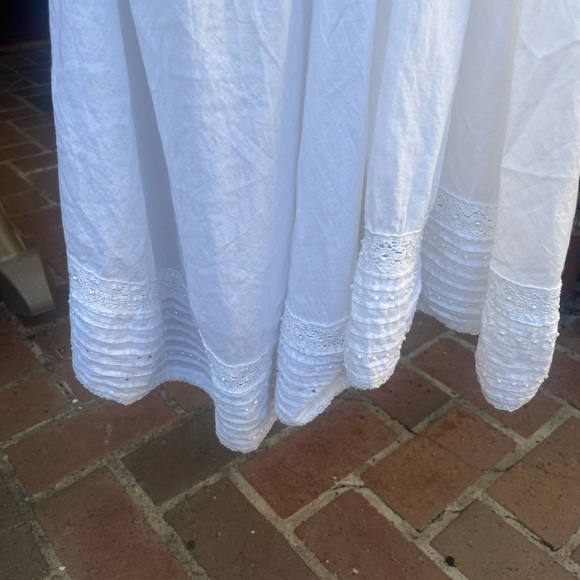 Vasna | White Pearls Boho Dress | Size Large - Picture 3 of 16